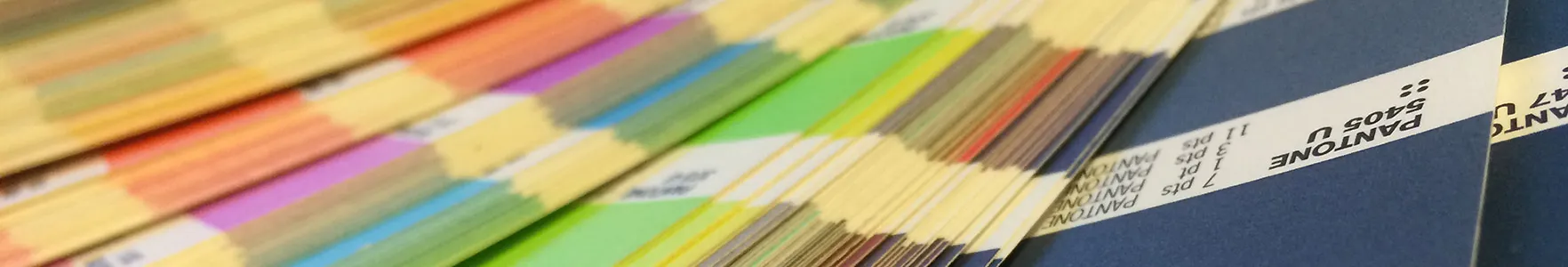 Ausgebreiteter Farbfächer mit Pantone® Farben