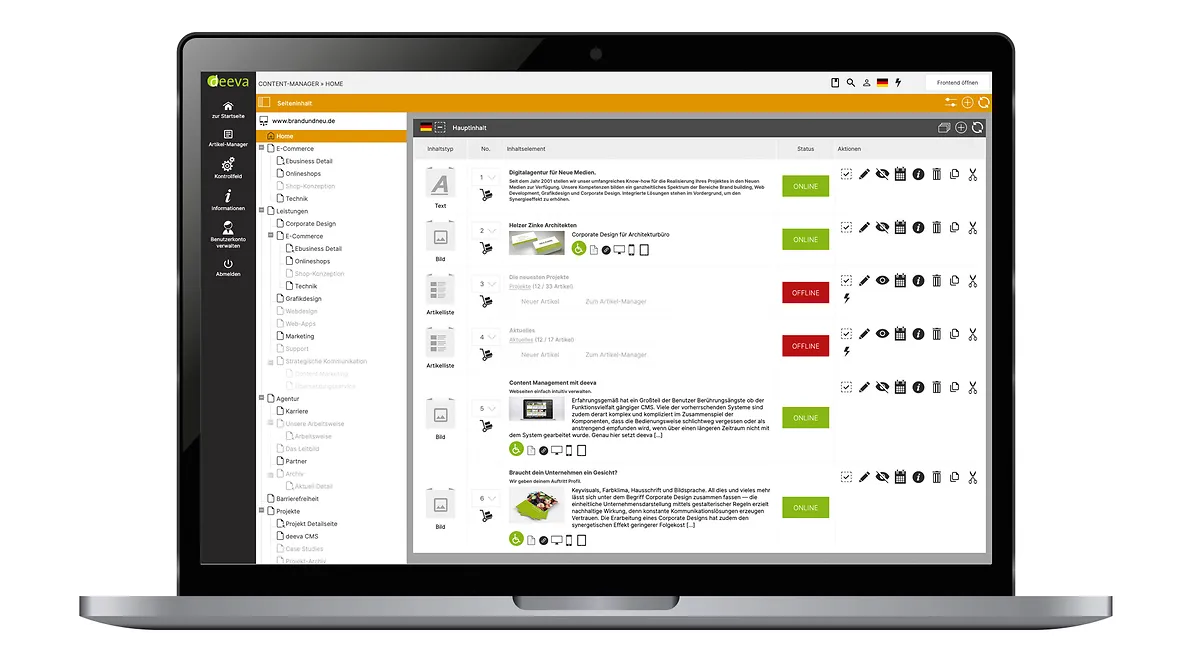 Der Artikelmanager: Ein zentrales Tool zur Inhaltsverwaltung in deeva CMS