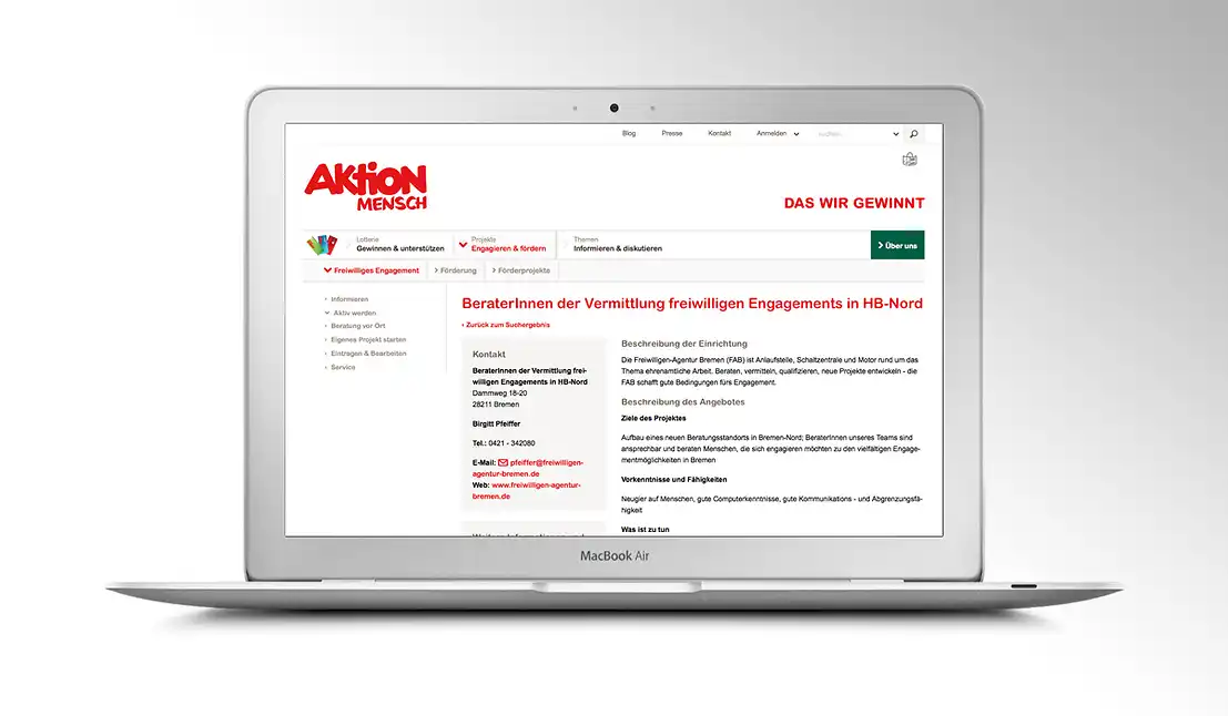 Aktion Mensch Freiwilligen-Datenbank